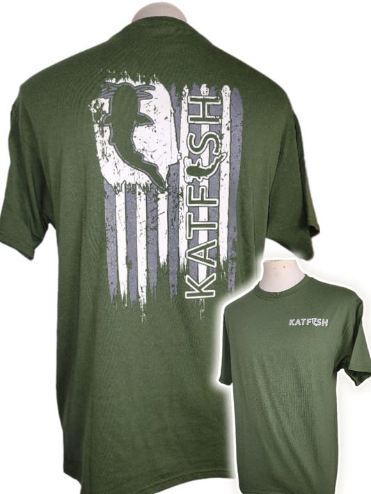 Thrashed Flag Green Tee-Shirt