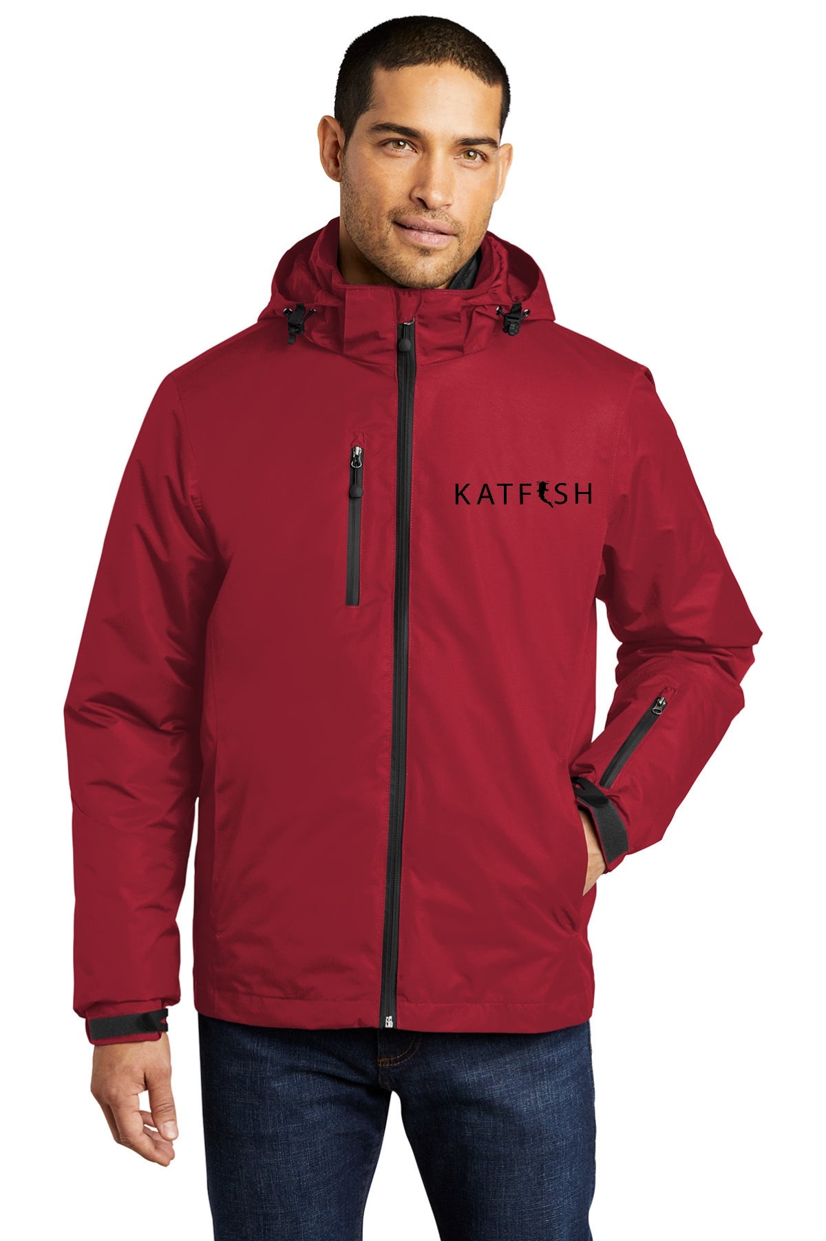 Men's (RED) Cold Weather WaterProof 3n1 Jacket Katfish Clothing