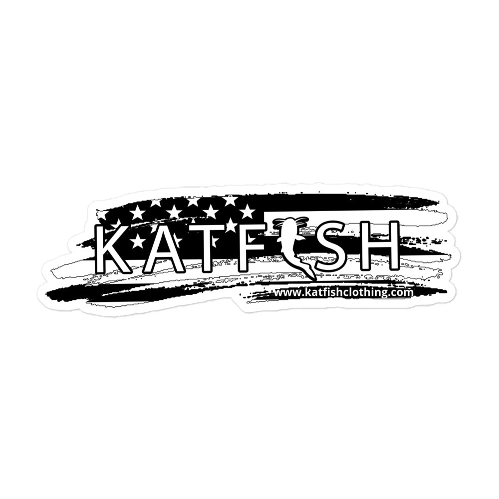 THRASHED KATFISH FLAG (BnW) 5.25"