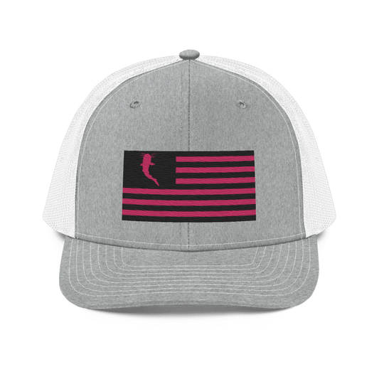 Flag Embroidered Neon Pink (Snapback)