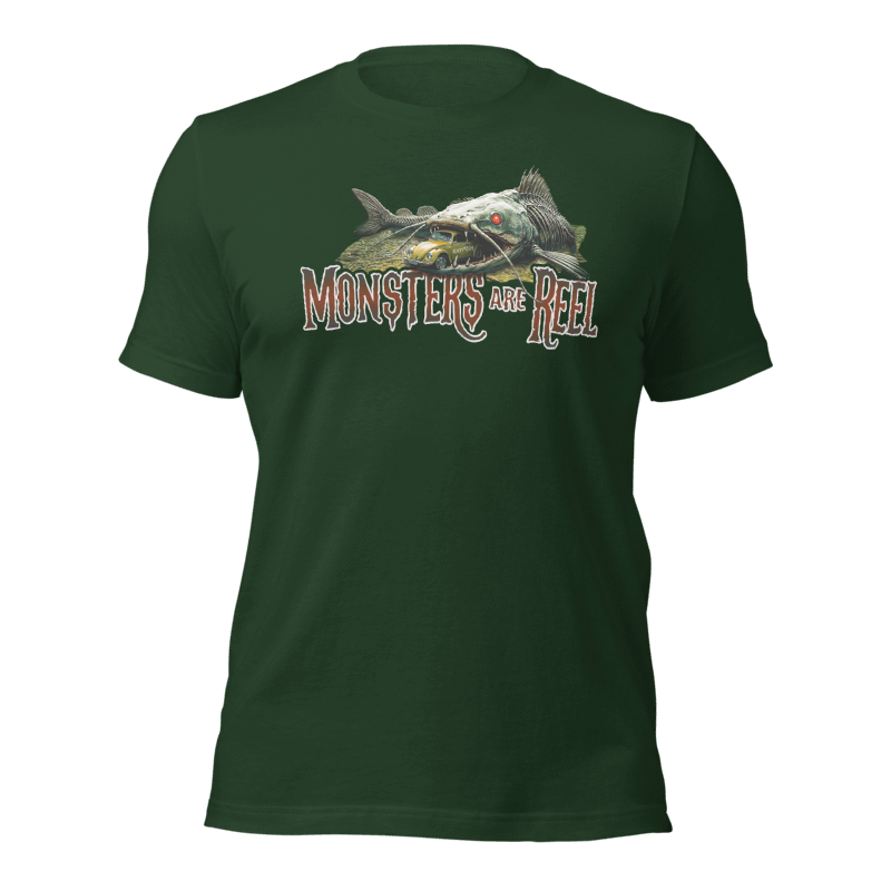 "Monsters are REEL" Tee-Shirts (White Logo)