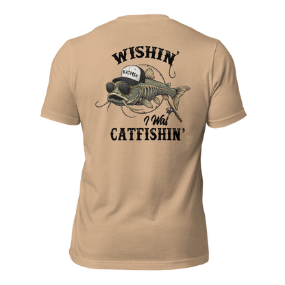 "WISHIN' I WAS CATFISHIN" Tee-Shirts (Black Logo)