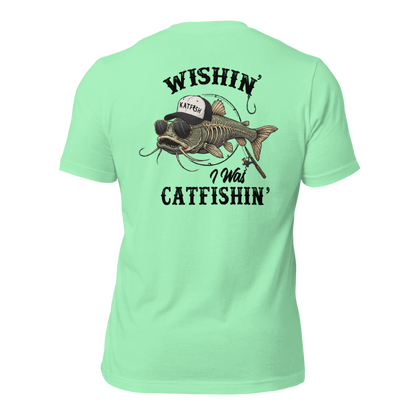 "WISHIN' I WAS CATFISHIN" Tee-Shirts (Black Logo)
