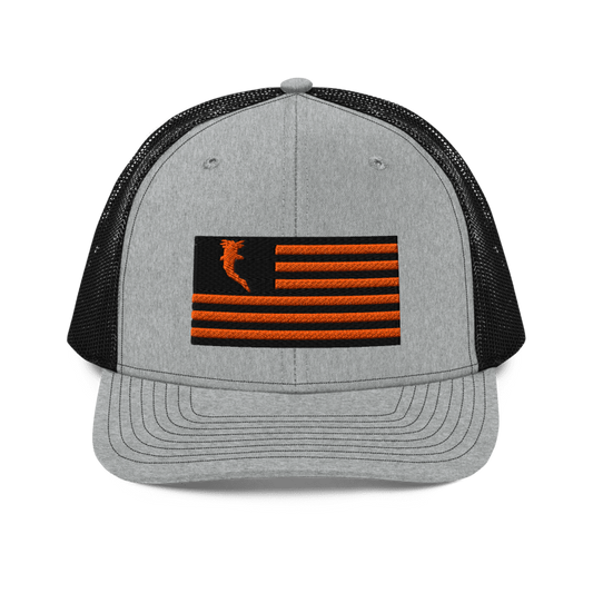 Flag Embroidered Neon Orange (Snapback)