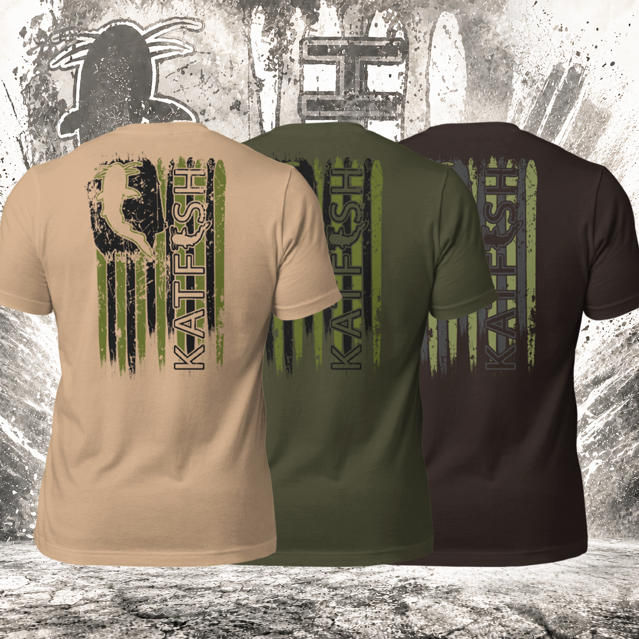 Thrashed FLAG Tee-Shirts (Army)