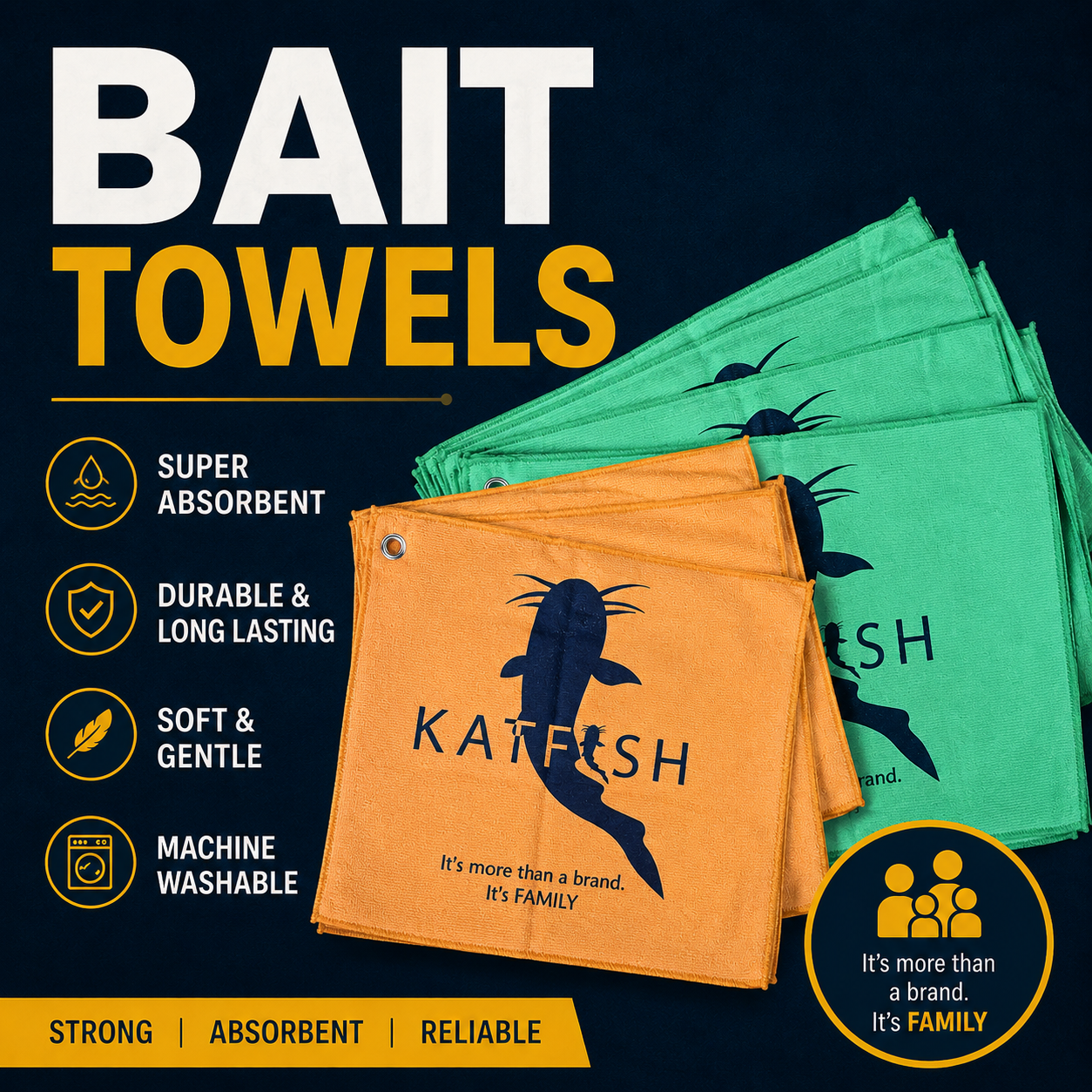 Microfiber Bait Towels (with Grommets)