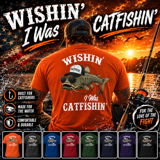 "WISHIN' I WAS CATFISHIN" Tee-Shirts