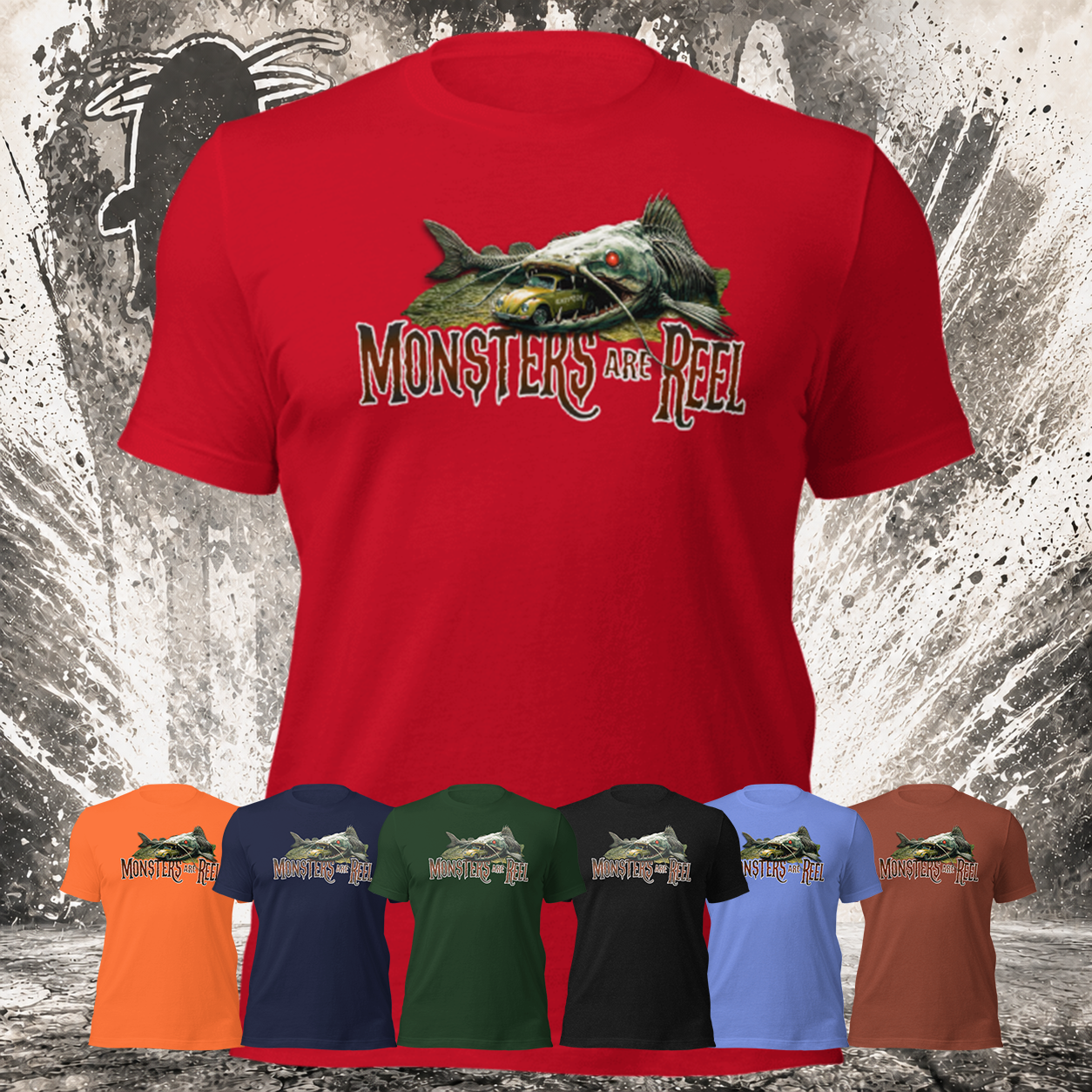 "Monsters are REEL" Tee-Shirts (White Logo)