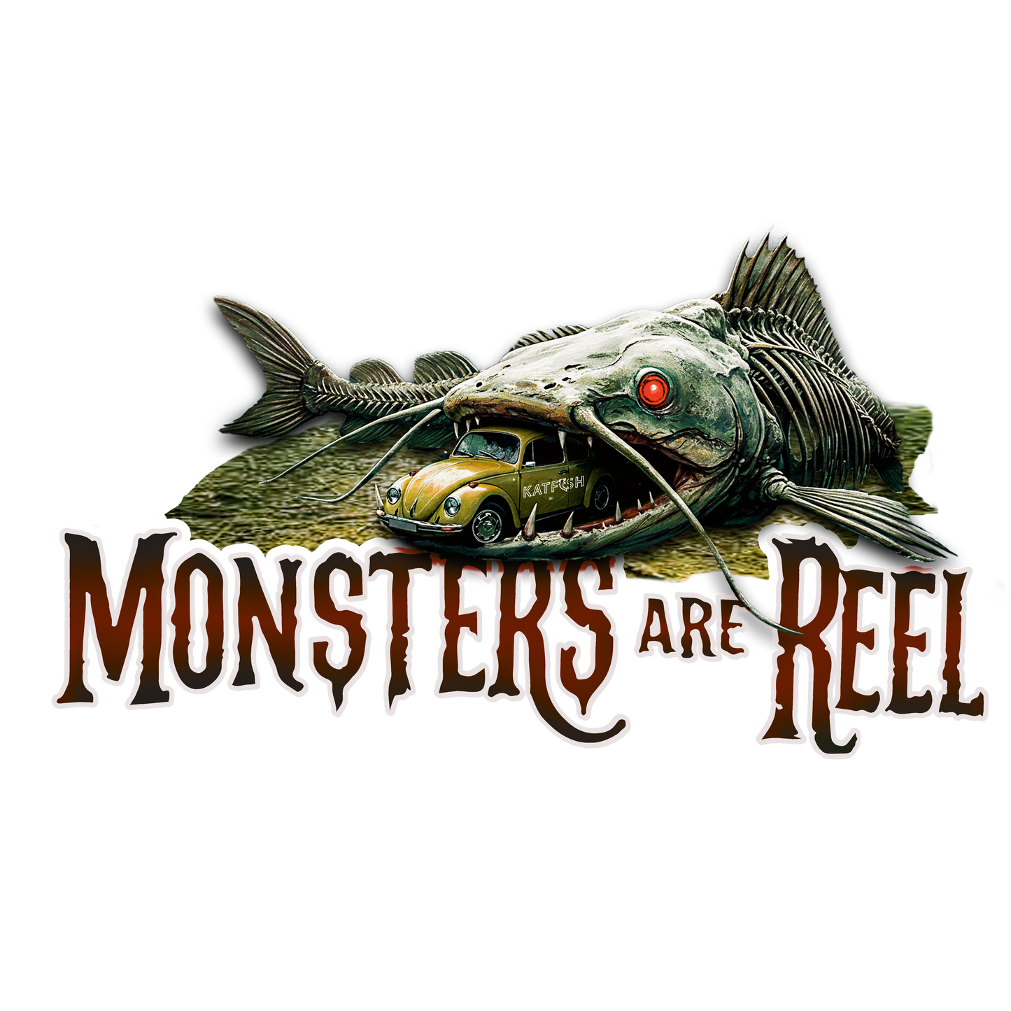 "Monsters are REEL" Tee-Shirts (White Logo)