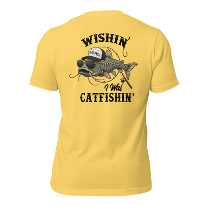 "WISHIN' I WAS CATFISHIN" Tee-Shirts (Black Logo)