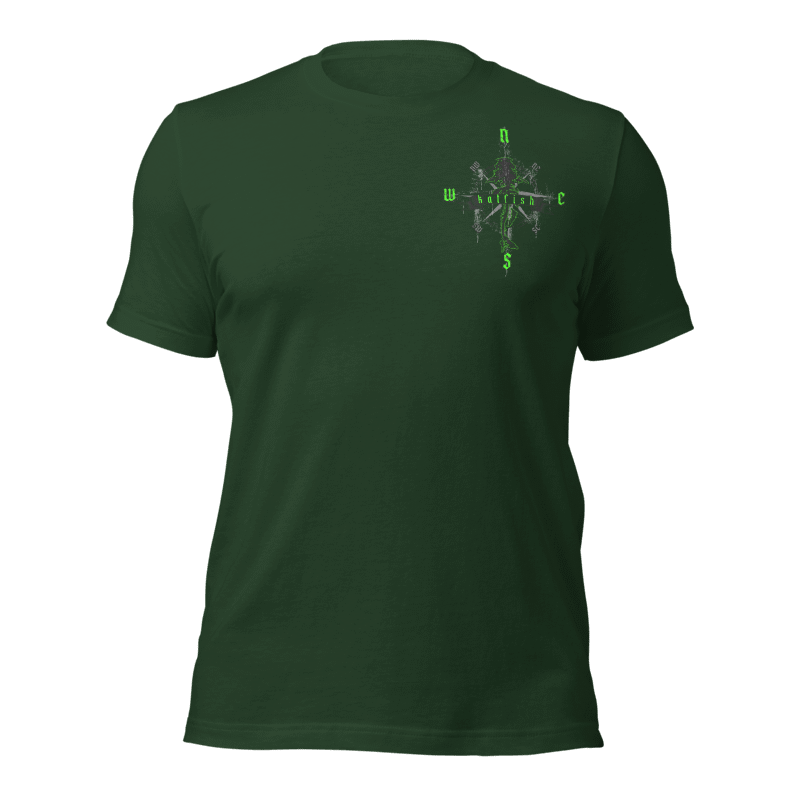 "Skeleton Compass" Tee-Shirts (Neon Green)